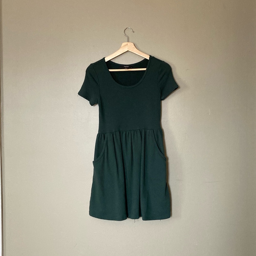Forest Green Dress with Pockets